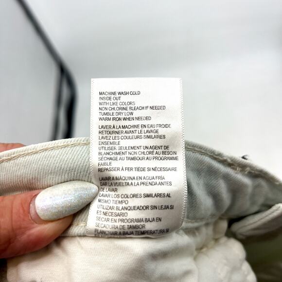 CURRENT ELLIOTT Relaxed Cuff Boyfriend Jeans Size 26 Light Icy Blue Distress NWT - Picture 10 of 10